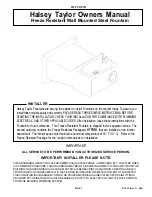 Preview for 1 page of Halsey Taylor 4705 FR FTN Owner'S Manual