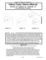 Halsey Taylor HRFSBP-FR Owner'S Manual preview