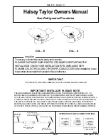 Preview for 1 page of Halsey Taylor OVL - E Owner'S Manual