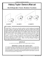 Preview for 1 page of Halsey Taylor OVLEBPFR Owner'S Manual