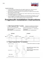 Preview for 1 page of Halsted Rain Frogmouth Filter Installation Instructions