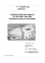 halstrup-walcher AD 1000 Original Instruction Manual preview