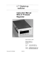 Preview for 1 page of halstrup-walcher REG 21 Instruction Manual