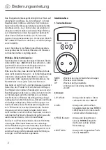 Предварительный просмотр 2 страницы Hama 00108834 Operating	 Instruction