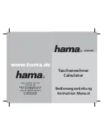Hama Calculator Instruction Manual preview
