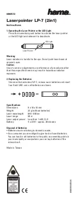 Предварительный просмотр 2 страницы Hama LP-7 Instructions