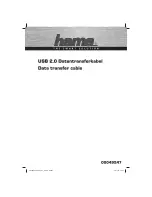 Preview for 2 page of Hama USB 2.0 Data transfer cable Operating	 Instruction