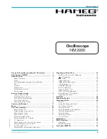 Preview for 3 page of Hameg HM 2005 Manual