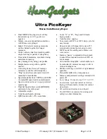 HamGadgets Ultra PicoKeyer Manual предпросмотр