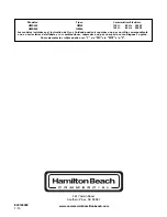 Preview for 24 page of Hamilton Beach Commercial HMD0400 Operation Manual