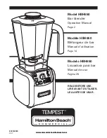 Предварительный просмотр 1 страницы Hamilton Beach Commercial Tempest BBT0650 Operation Manual