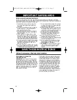 Preview for 2 page of Hamilton Beach 04992F Use & Care Manual