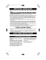 Preview for 2 page of Hamilton Beach 14515 - Steam Storm Iron User Manual