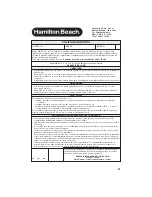 Предварительный просмотр 23 страницы Hamilton Beach 14515 - Steam Storm Iron User Manual