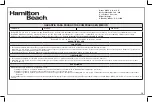 Предварительный просмотр 19 страницы Hamilton Beach 25409 Manual