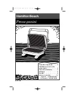 Предварительный просмотр 13 страницы Hamilton Beach 25450 - Panini Press Gourmet Sandwich Maker Operating Instructions Manual