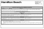 Preview for 30 page of Hamilton Beach 26201 Instruction Manual