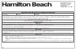 Предварительный просмотр 34 страницы Hamilton Beach 31220 Use & Care Manual