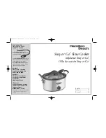 Hamilton Beach 33144 - Stay-or-Go Slow Cooker Use & Care Manual предпросмотр