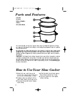 Preview for 4 page of Hamilton Beach 33176 - 7 Qt. Slow Cooker Chrome User Manual