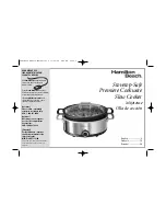 Hamilton Beach 33351 - Premier Cookware 5 1/2 Quart Slow Cooker Manual preview