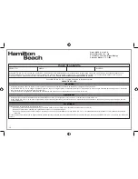 Предварительный просмотр 38 страницы Hamilton Beach 33861 Manual