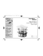 Hamilton Beach 37537 - Digital Food Steamer Use And Care Manual preview