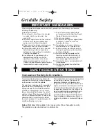 Preview for 2 page of Hamilton Beach 38510 - StepSavor Jumbo Griddle Owner'S Manual