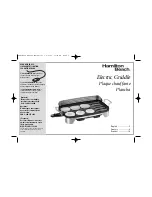 Hamilton Beach 38541 - Premiere Cookware Electric Griddle Use & Care Manual preview