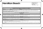 Предварительный просмотр 23 страницы Hamilton Beach 40614RN Use & Care Manual