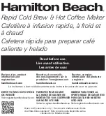 Предварительный просмотр 1 страницы Hamilton Beach 42500 User Manual