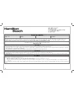 Preview for 34 page of Hamilton Beach 45300 Manual