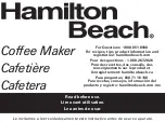 Предварительный просмотр 1 страницы Hamilton Beach 46240 User Manual