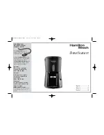 Hamilton Beach 47374 - 10 Cup Digital Brew Station Use & Care Manual предпросмотр