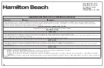 Предварительный просмотр 26 страницы Hamilton Beach 56209 Manual