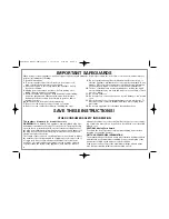 Preview for 2 page of Hamilton Beach 62630 Instructions Manual