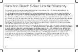 Preview for 8 page of Hamilton Beach 62673 Read Before Use