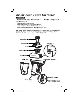 Preview for 3 page of Hamilton Beach 67800 - HealthSmart Juice Extractor User Instruction