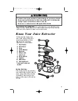 Preview for 3 page of Hamilton Beach 67900 - HealthSmart Juicer Owner'S Manual