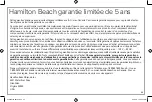 Preview for 23 page of Hamilton Beach 67906 Use & Care Manual