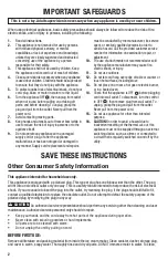 Preview for 2 page of Hamilton Beach 68330N User Manual