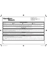 Preview for 34 page of Hamilton Beach 70930 Manual