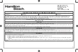 Preview for 19 page of Hamilton Beach 76607 Use And Care Manual