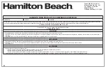 Предварительный просмотр 30 страницы Hamilton Beach 78218 Manual