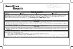 Preview for 18 page of Hamilton Beach 80382 Manual