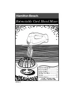 Preview for 1 page of Hamilton Beach 840106200 User Manual