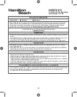 Preview for 31 page of Hamilton Beach 86201 Manual