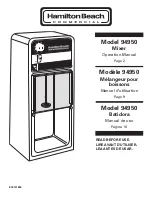 Hamilton Beach 94950 - Commercial Mix 'n Chill Drink Mixer Operation Manual preview