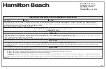 Preview for 35 page of Hamilton Beach Big Mouth 70580 Instructions Manual