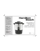 Hamilton Beach BrewStation 40514 Use And Care Manual предпросмотр